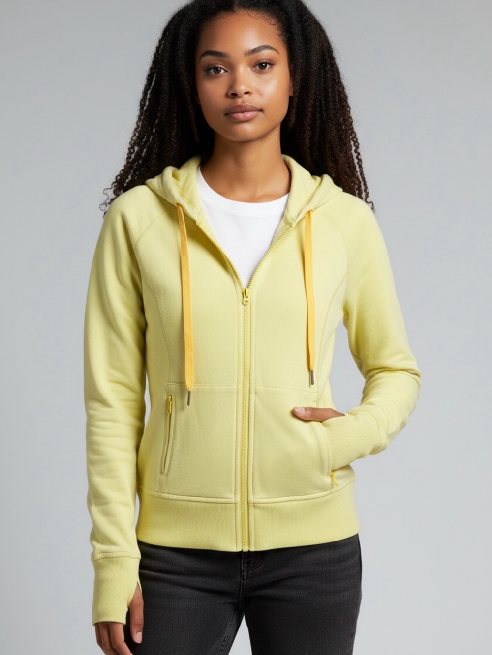 bright yellow Lululemon Rejuvenate Hoodie size 10